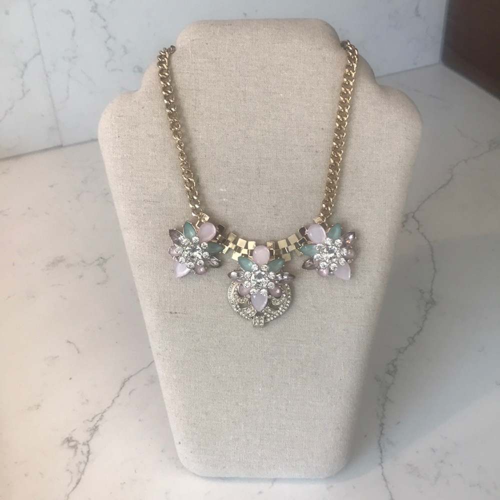 3/$24 Jewelled Statement Necklace w/ Pastel Accent